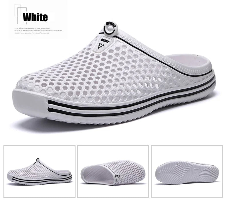 YRZL Mens Slippers Beach Shoes Unisex Hollow Outdoor Casual Men Beach Sandal Flip Flops Shoes Non-slip Size 36-45 Mens Slippers