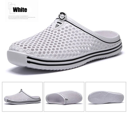 YRZL Mens Slippers Beach Shoes Unisex Hollow Outdoor Casual Men Beach Sandal Flip Flops Shoes Non-slip Size 36-45 Mens Slippers