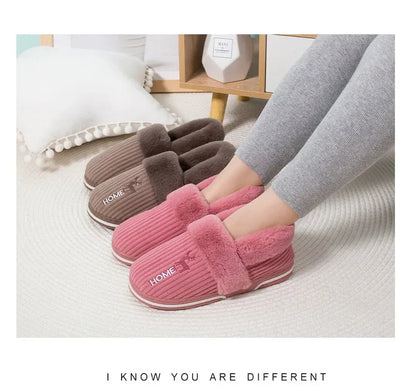 Eyriphy Winter Warm Plush Slippers Women Comfort Warm Cotton Shoes Soft Sole Indoor Outdoor Bedroom Slides Female Lovely Slipper