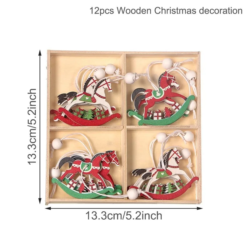 Christmas Gnomes Wooden Pendants Merry Christmas Decorations For Home 2024 Xmas Tree Christmas Ornaments Navidad New Year Gift