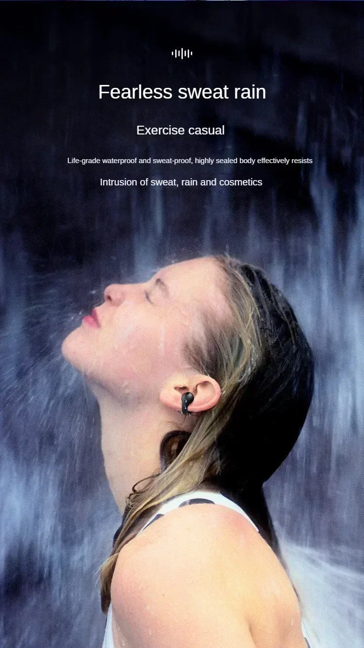 NEW Bluetooth 5.3 Wireless Bone Conduction Headphones T75 Clip Ear Music Noise Canceling Headset HD Call Sports Gaming Earphone