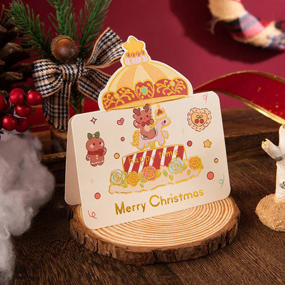 10pcs MIX Merry Christmas Greeting Card Santa Claus Snowman Custom Blank Cards Christmas Party Invitation Card New Year Gifts