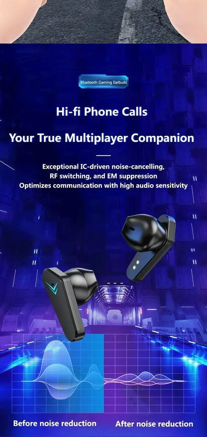 X15 TWS Gaming Earbuds Wireless Bluetooth Earphones With Mic Bass Audio Sound Positioning 9D Stereo Music HiFi Headset For Gamer