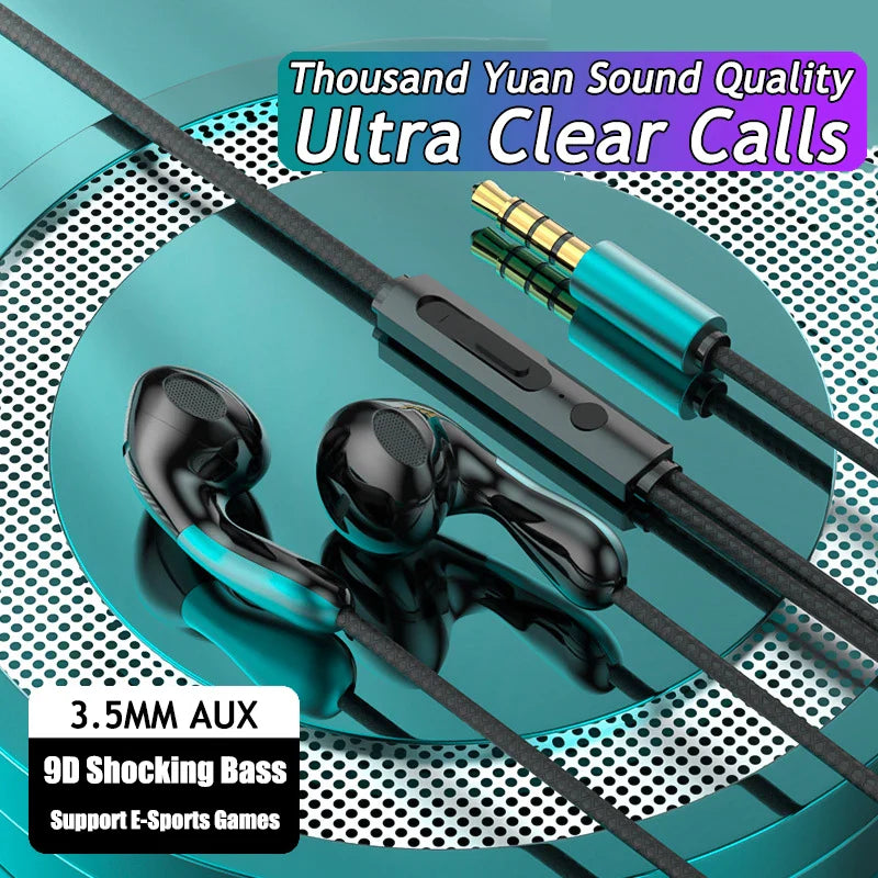 Wired Earphone 3.5mm AUX/Type C HiFi Surround Heavy Bass With MIC In-Ear Game Music Headsets For Samsung Huawei Xiaomi iPad PC