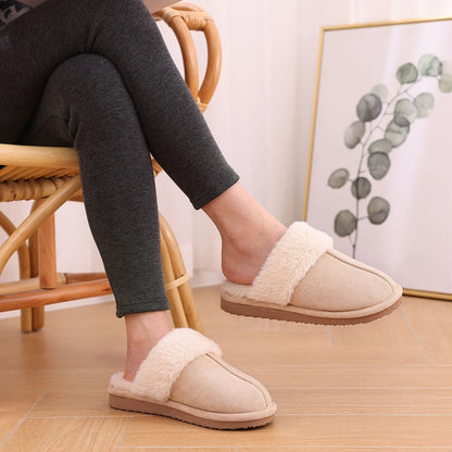 Comwarm Fluffy Winter Slippers For Women Furry Fuzzy Home Shoes Faux Fur House Plush Slippers Indoor Warm Comfy Mute Flats Slide