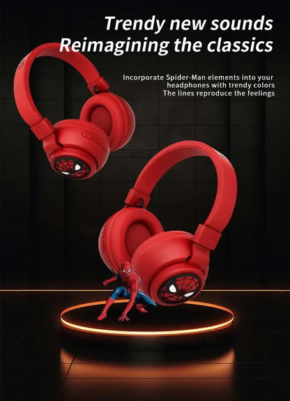 Disney Headphones Foldable HIFI Sound Bluetooth Headsets Spider-Man Series Wireless Earphones Bluetooth for Kids Anime Cartoon