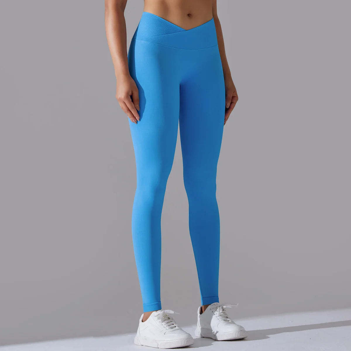 Crossover Waist Women Yoga Leggings Hips Lifting Gym Leggings Seamless Sport Pants High Waist Fitness Leggings Workout Running