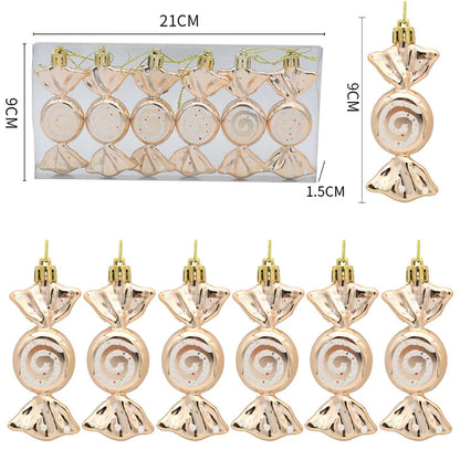 Candy Decorations for Christmas Tree,Red And Gold Candy Cane,Pine Cones,Christmas Home Decoration 2025,Xmas Tree Ornament