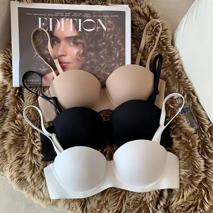 Seamless Push Up Bras For Women 1/2 Cup Underwear Padded Bra Comfort Invisible Brassiere Non-wire Fixed Cup Sexy Lingerie