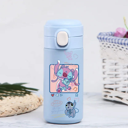 Disney Stitch 420ml Thermal Cup Sports Water Bottle Kids Portable Large Capacity Outdoor Vacuum Cup Stainless Steel Bottle