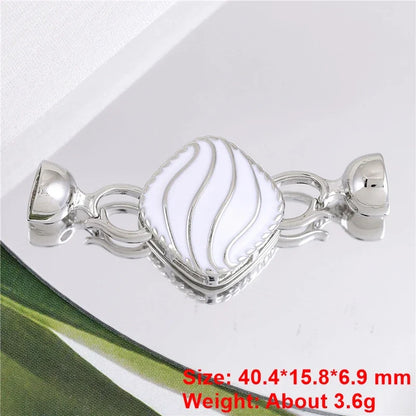 Juya Handmade 18K Gold Silver Plated Fastener Bail Connector Clasps Accessories For Needlework Pearls Beads Jewelry Making