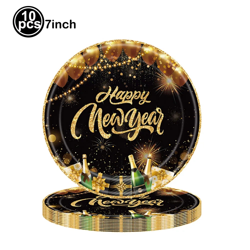 Happy New Year 2025 Balloons Gold Number 2025 Foil Balloons Happy New Year Letters Balloon Banner Gold New Years Eve Party Decor