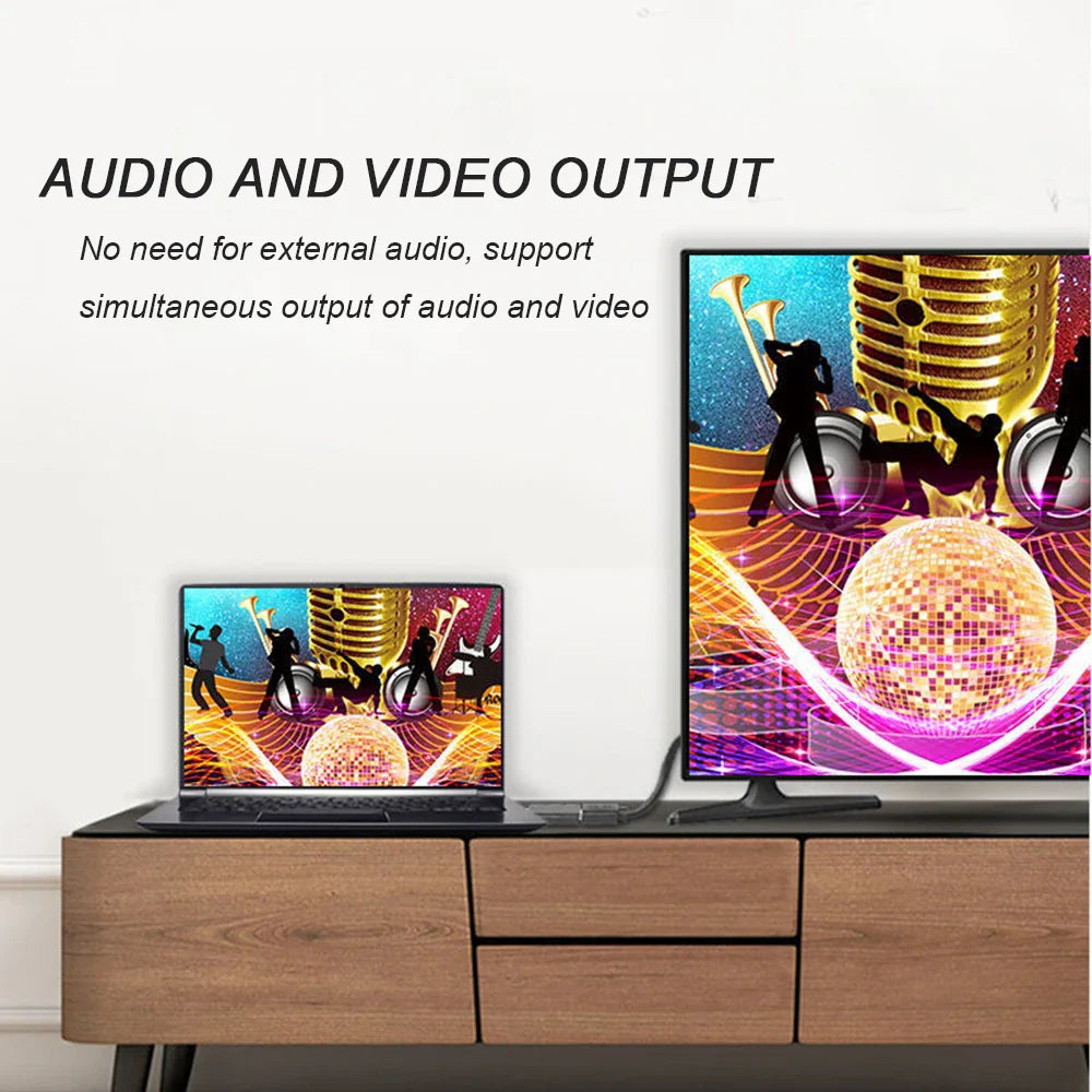 4K DisplayPort to HDMI-compatible Adapter Male DP to Female HDMI-Compatible Cable Converter Video Audio For HDTV PC Projector