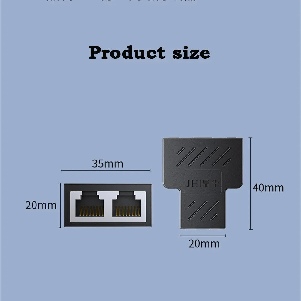 RJ45 Splitter 1 to 2 Ethernet Adapter Internet Network Cable Extender RJ45 Connector Coupler for PC TV Box Router