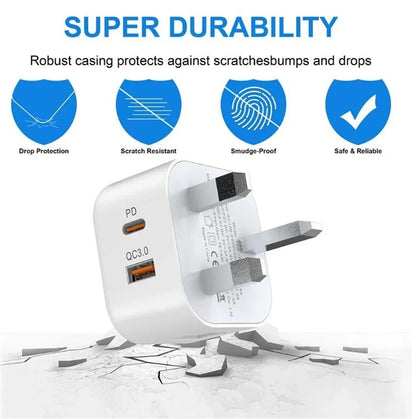 EU US UK 20W Dual Ports Type c USB C PD Wall Charger Fast Quick Charging Power Adapters For IPhone 11 12 13 14 15 Samsung htc lg