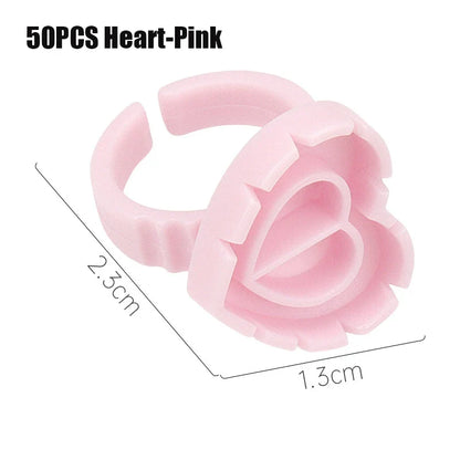 50/100Pcs Wholesale Disposable Eyelash Glue Fan Cup Rings Holder Container Tattoo Pigment Eyelash Extension Tools Lash Supplies