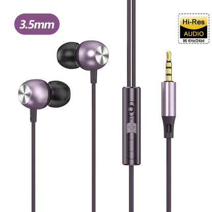 Type C Headphones For Samsung Galaxy S24 S23 S21 S22 Ultra Wired Earphones A53 A52 A34 A54 Note 20 5G 3.5mm Jack Earbud Headset