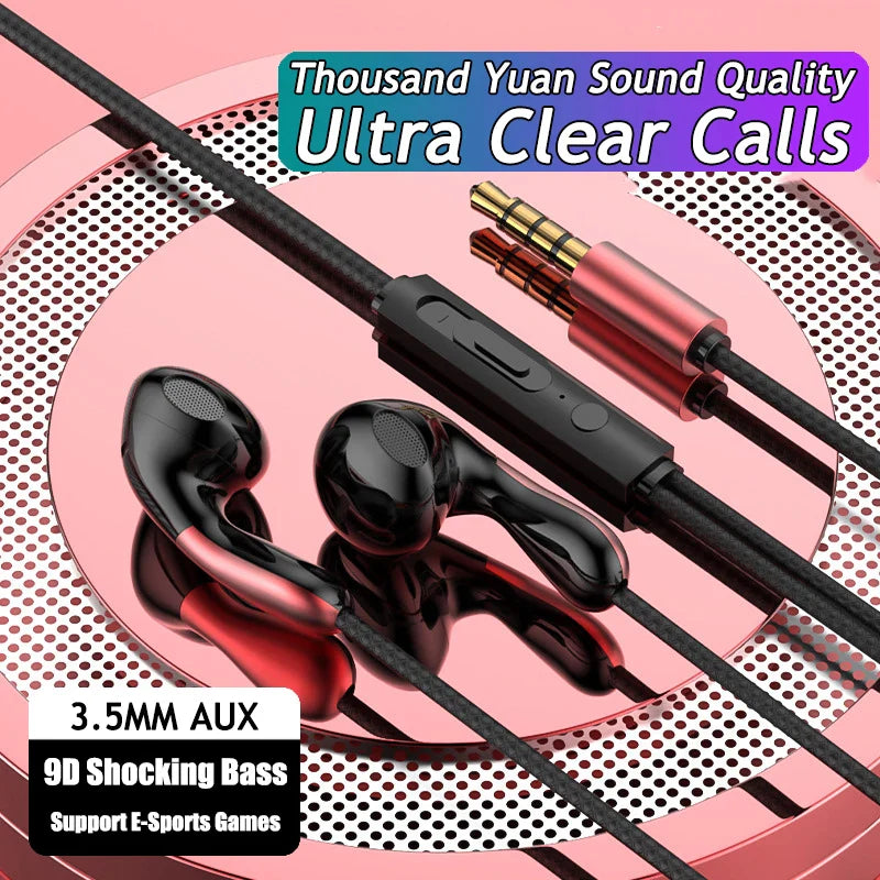 Wired Earphone 3.5mm AUX/Type C HiFi Surround Heavy Bass With MIC In-Ear Game Music Headsets For Samsung Huawei Xiaomi iPad PC