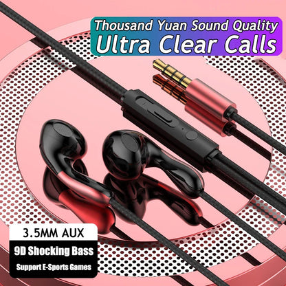 Wired Earphone 3.5mm AUX/Type C HiFi Surround Heavy Bass With MIC In-Ear Game Music Headsets For Samsung Huawei Xiaomi iPad PC