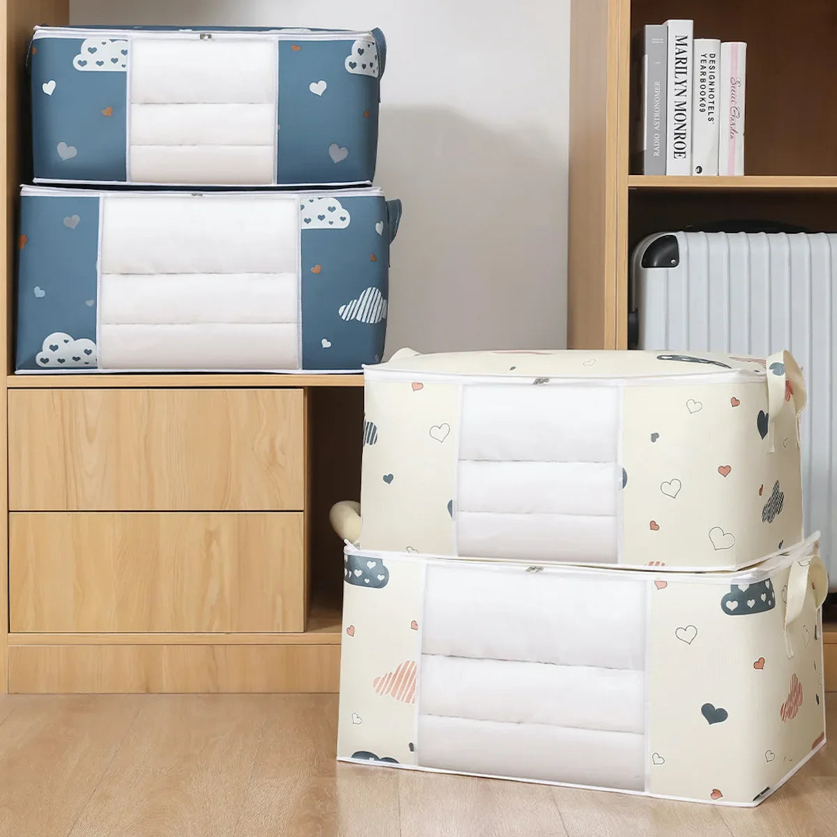 Big Capacity Storage Bag 4/2/1PCS Quilt Clothes Moisture Dust Proof Proof Organizer Duvet Blanket Sorting Bags Luggage Bag