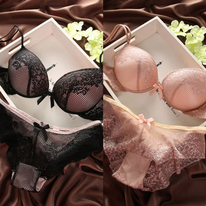 Women Sexy Lingerie Set Fashion Lace Lingerie Sets For Ladies Soild Color Bra Comfortable Intimates Underwear Suit Female