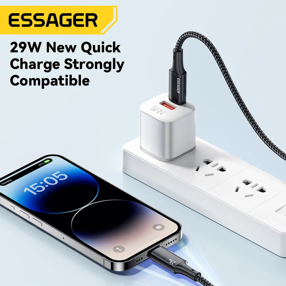 Essager USB C Cable For IPhone 14 13 12 11 pro Max 8 Plus 20W Fast Charging Cable Type C To Lighting Date Wire For iPad Macbook