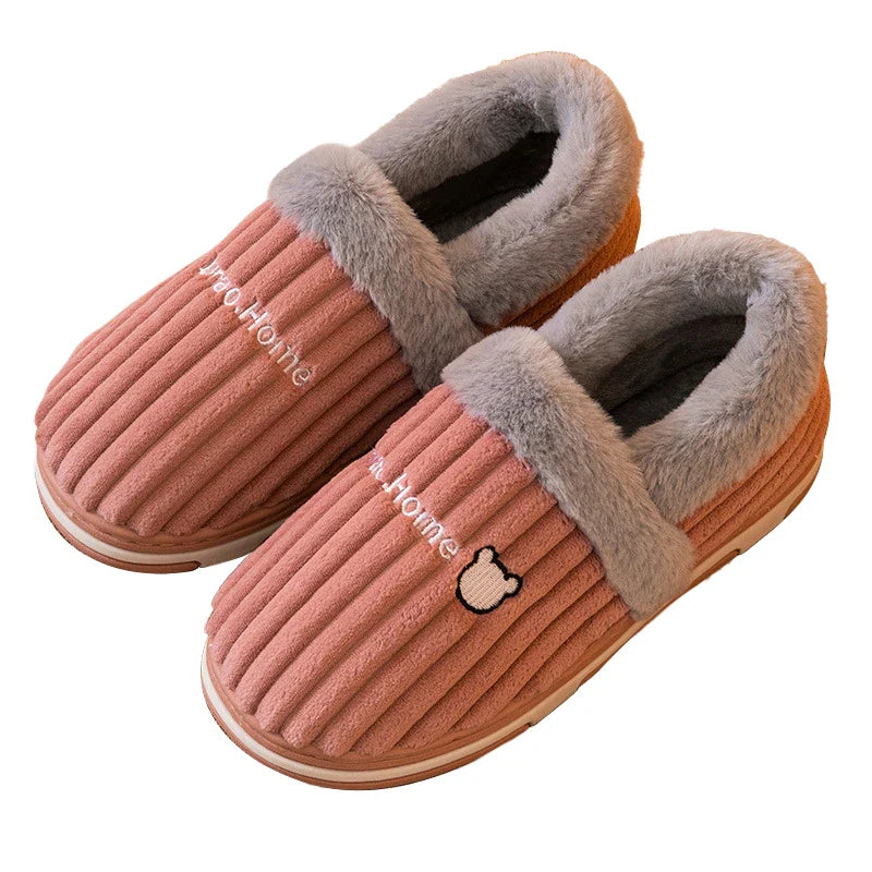 Eyriphy Winter Warm Plush Slippers Women Comfort Warm Cotton Shoes Soft Sole Indoor Outdoor Bedroom Slides Female Lovely Slipper