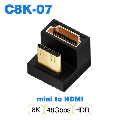 HDMI-compatible Cable Adapter mini micro hdmi to HDMI 2.1 Converter 48Gpbs 8K60HZ 4K120HZ for HDTV Projector PS4 PS5 Laptop PC