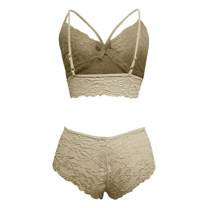 Sexy Lingerie For Women Plus Size Corset Lace Floral Bralette Bra Two Piece Underwear Women's lingerie нижнее бельё женское