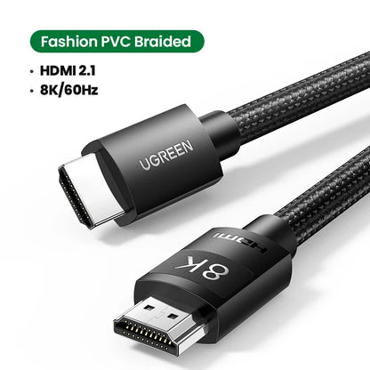 UGREEN HDMI-Compatible 2.1 Cable Ultra High-speed 8K/60Hz 4K/120Hz for Xiaomi Mi Box PS5 Dolby Vision 48Gbps HDMI-Compatible 8K