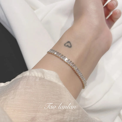 Full of Rhinestone Stainless Steel Bracelet For Women 2022 New  Designer Shiny Luxury Zircon Adjustable Bracelets Jewelry Gift