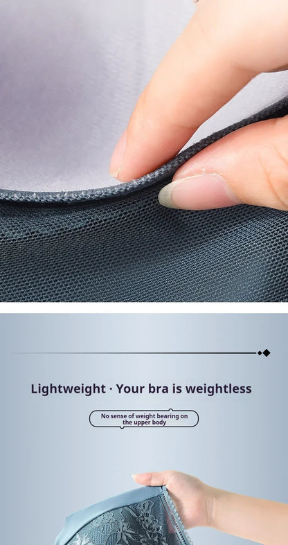 Sexy Lace Bras for Women Perspective Full Cup Solid Color Brassiere V-Neck Seamless Crop Top Female Push Up Breathable Lingerie