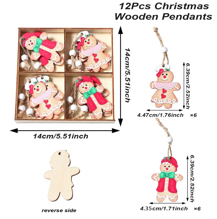 Christmas Gnomes Wooden Pendants Merry Christmas Decorations For Home 2024 Xmas Tree Christmas Ornaments Navidad New Year Gift