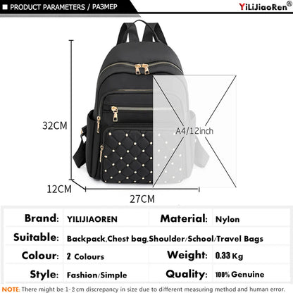 Fashion Bagpack Women High Quality Nylon Backpacks Female Big Travel Back Pack Large School Bags for Teenage Girls Shoulder Bag