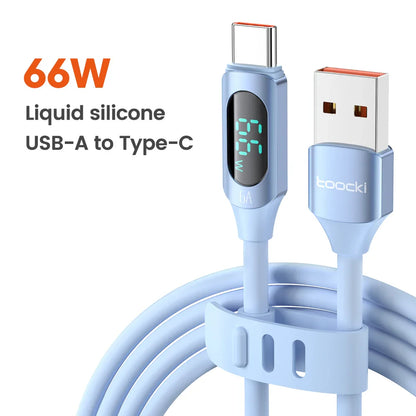 Toocki Silicone USB Type C to USB C Cable PD 100W Fast Charge  for Macbook Samsung Huawei Xiaomi Type C to Type C Cable Display