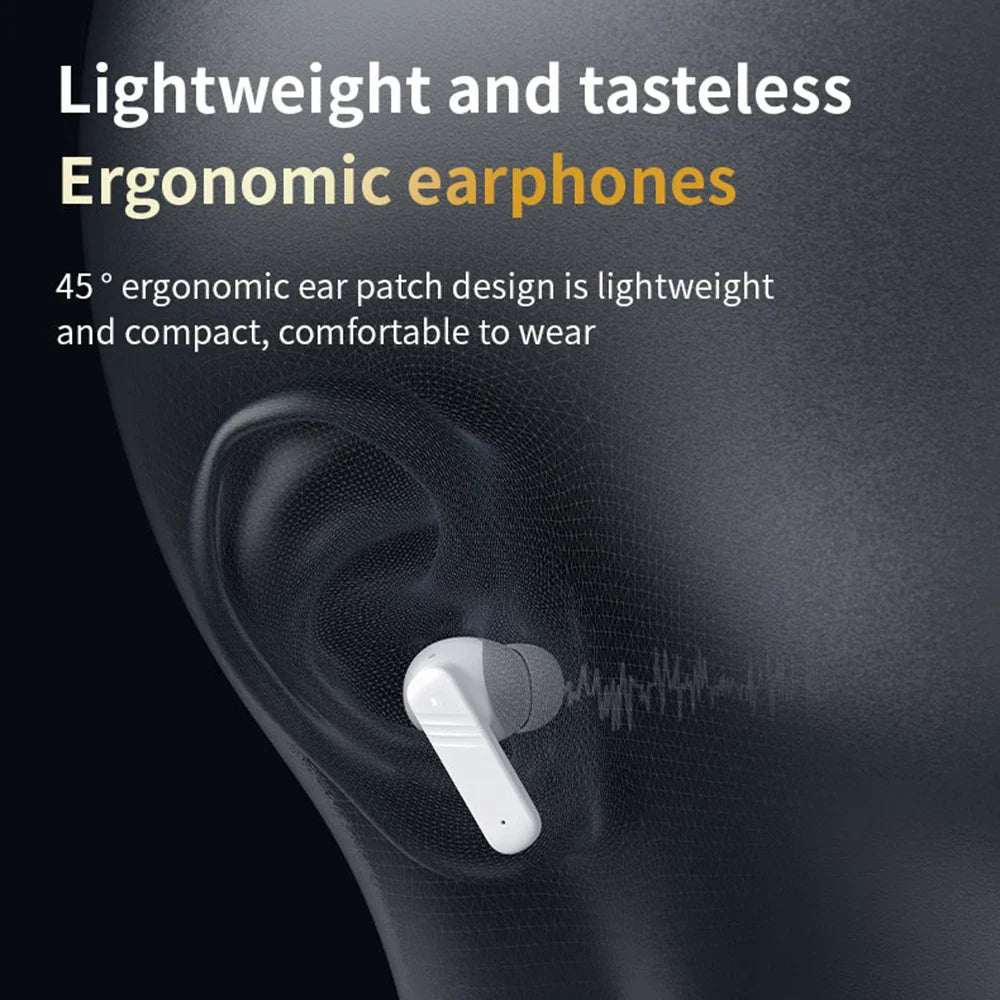 New Full Touch Screen Headphones ANC Bluetooth 5.4 Noise Cancelling Earphones HiFi Stereo Wireless In-Ear ENC Earbuds With Mic