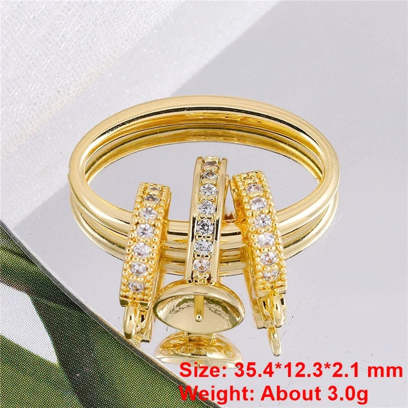 Juya Handmade 18K Gold Silver Plated Fastener Bail Connector Clasps Accessories For Needlework Pearls Beads Jewelry Making
