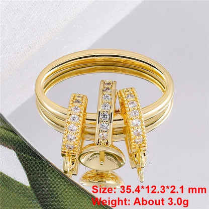 Juya Handmade 18K Gold Silver Plated Fastener Bail Connector Clasps Accessories For Needlework Pearls Beads Jewelry Making