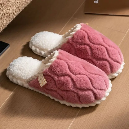 Cotton Slippers for Women Suitable for Spring Autumn Living Indoor Anti Slip Home Warm Home Couple Winter Furry Men Slippers