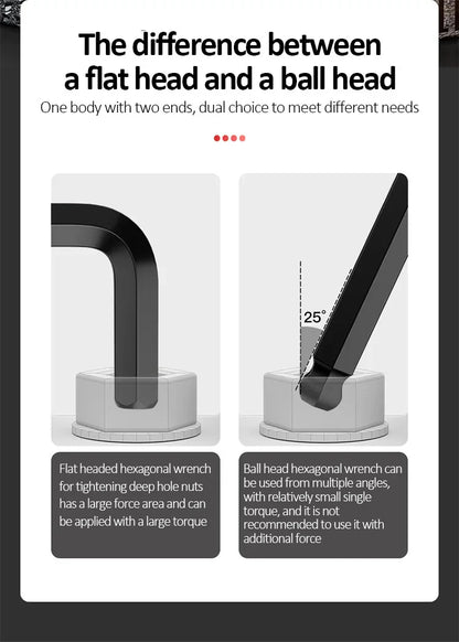 DELIXI ELECTRIC Allen Key Set，Allen Hex WrenchScrewdriverBox-packed Set，SleevUniversal Torque Long Metric,for VehicleMaintenance