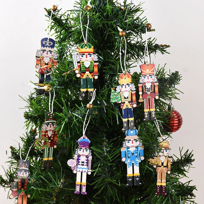 Christmas Nutcracker Soldier Wooden Pendant Xmas Tree Hanging Ornaments 2024 Navidad Decoration for Home 2025 New Year Gifts
