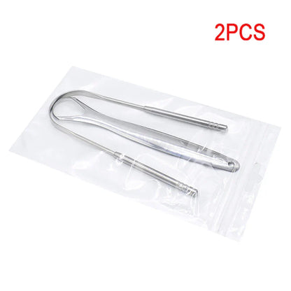 Oral Tongue Cleaner Stainless Steel U Type Tongue Scraper Brush Cleaning Coated Tongue Toothbrush Oral Hygiene Care Tools