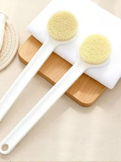 1 Pack Long Handle Shower Brush Unisex Senior Single Side Back Brush Bath Brush Exfoliating Suitable For Wet And Dry Brushes