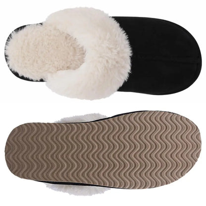Comwarm Fluffy Winter Slippers For Women Furry Fuzzy Home Shoes Faux Fur House Plush Slippers Indoor Warm Comfy Mute Flats Slide