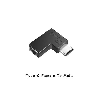 NNBILI Right Angle 90 Degree USB 3.1 Type C Adapter Female To Male Converter 10 Gbps USB C Charge Data Sync Extension Connector