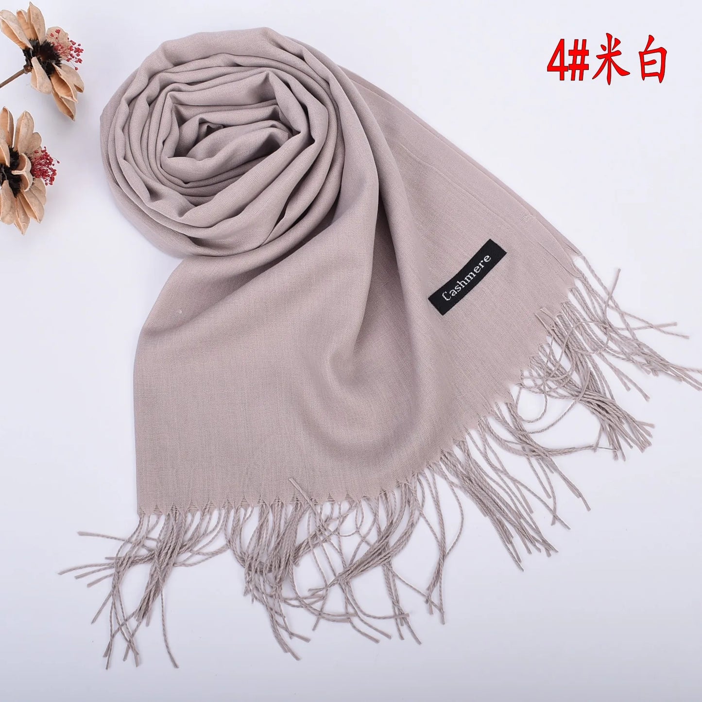 Leather Powder Autumn and Winter New Solid Color Scarves Wholesale for Men and Women 120g Single Color Headband Shawl