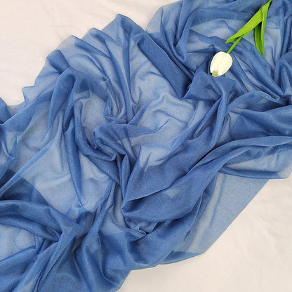 Chiffon Table Runner Sheer Fabric Silk for Boho Sheer Fabric Wedding Arch Overlay Draping Decoration Birthday Party Table Decor