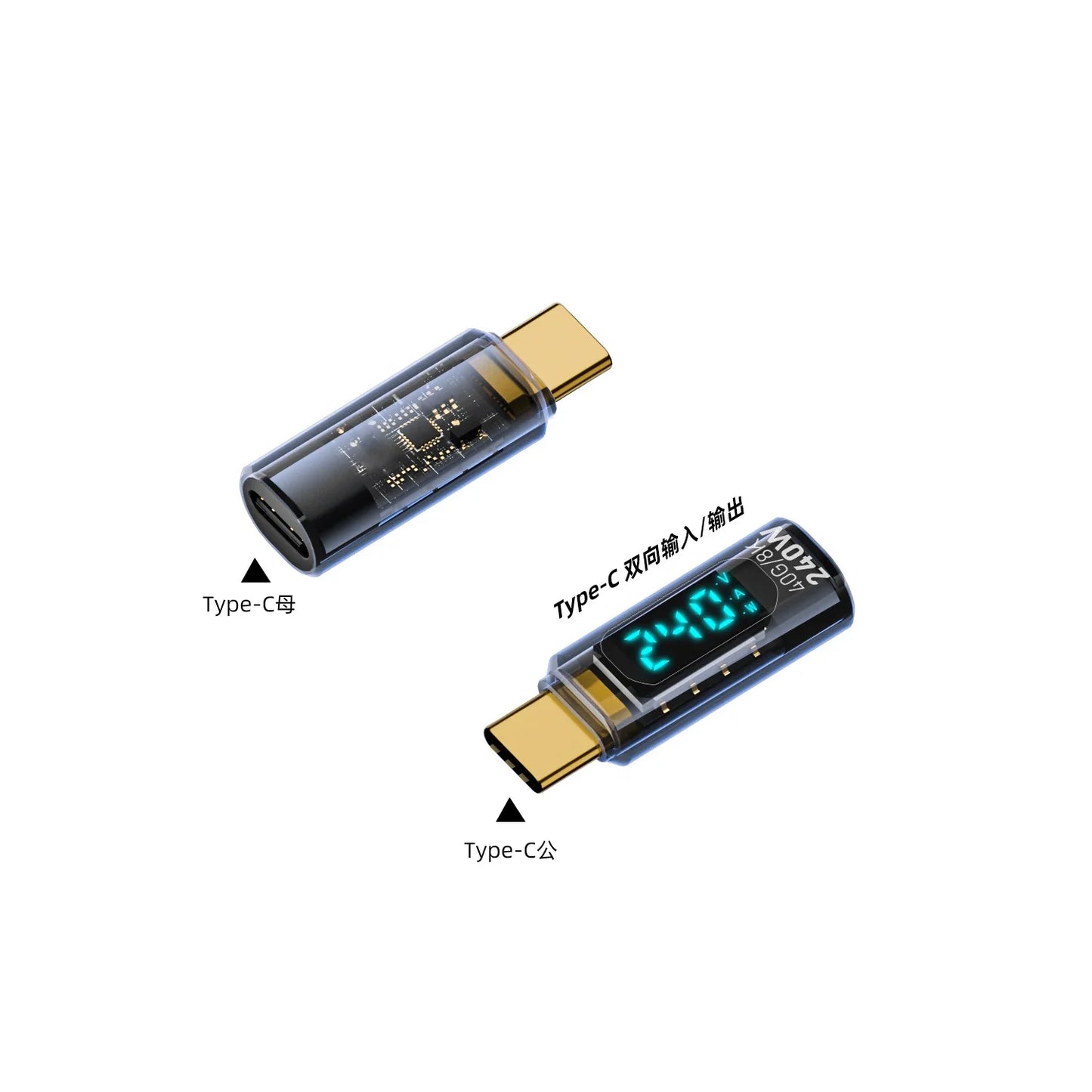 Transparent LED Display PD240W USB4.0 40Gbps Type C to C OTG Adapter 8K@60Hz 5A Fast Charging Cable for iPhone 15 14 MacBook Pro