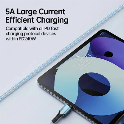 NNBILI 240W USB C Cable Power Wire QC4.0 for MacBook Samsung iPhone 15 16 USB C to C PD Cable 48V5A Fast Charging Type C Cable