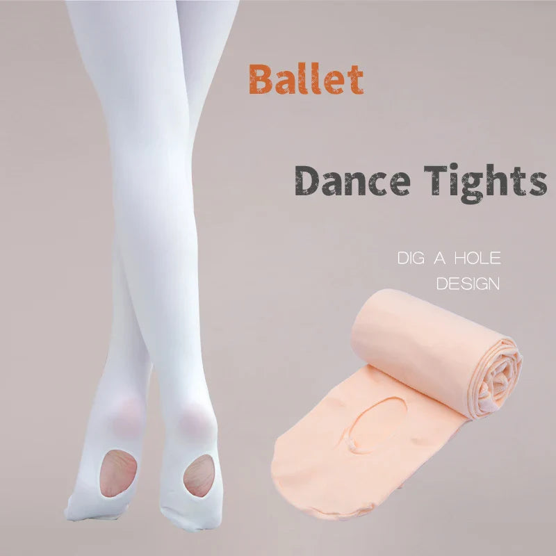 Princess Baby Girls Ballet Tights High Elasticity Dance Pantyhose With Hole Spring Autumn Women Infant Kids Students Stockings